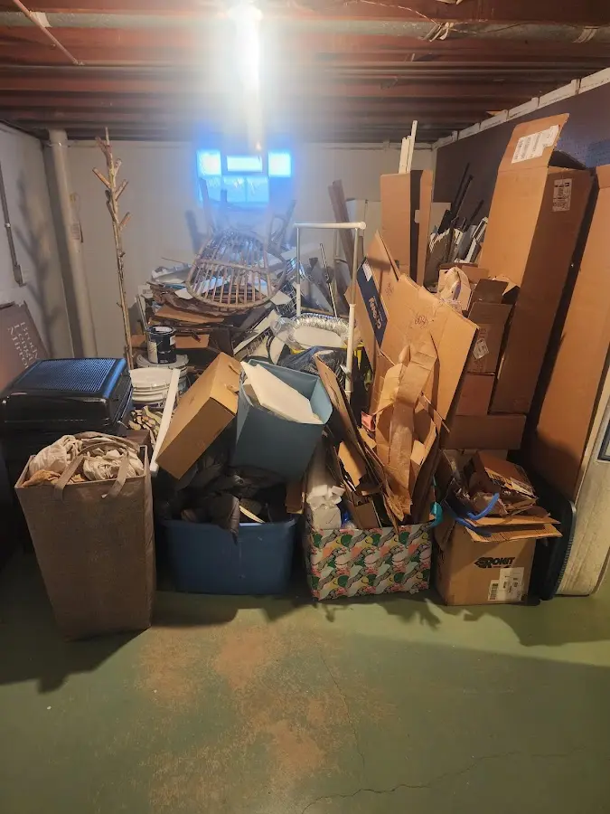 Roll-off dumpster container at job site for 6 Yard Dumpster Rental in Edenton